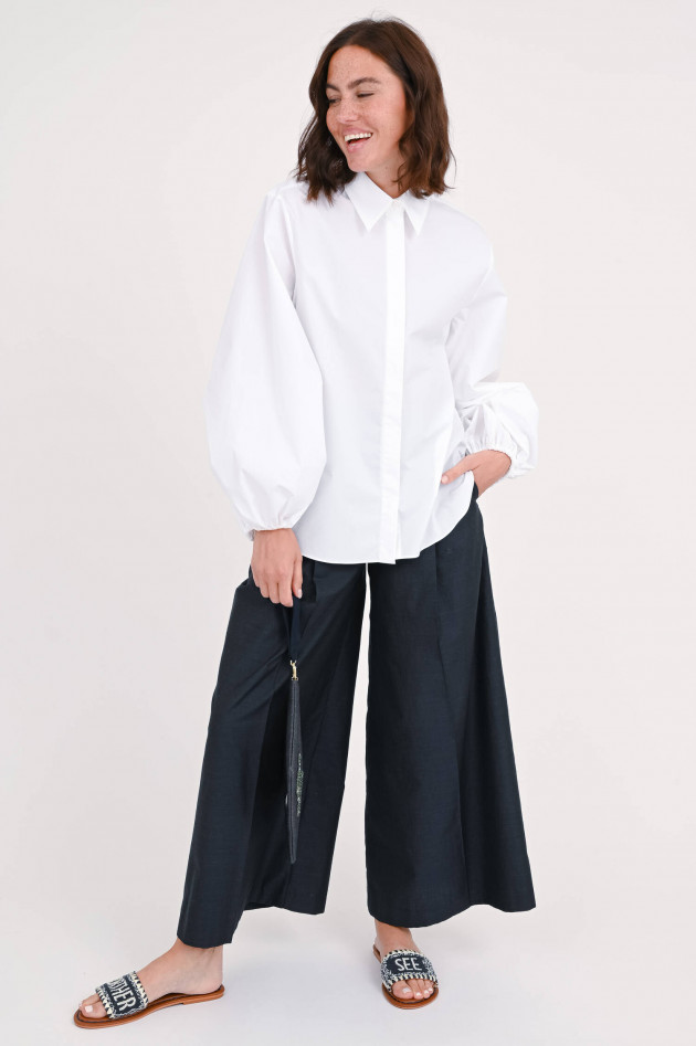 Dorothee Schumacher Bluse mit voluminösen Ärmeln in Weiß