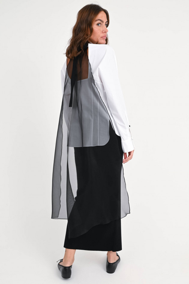 Dorothee Schumacher Offene Bluse mit Tafteinsatz in Weiß/Schwarz