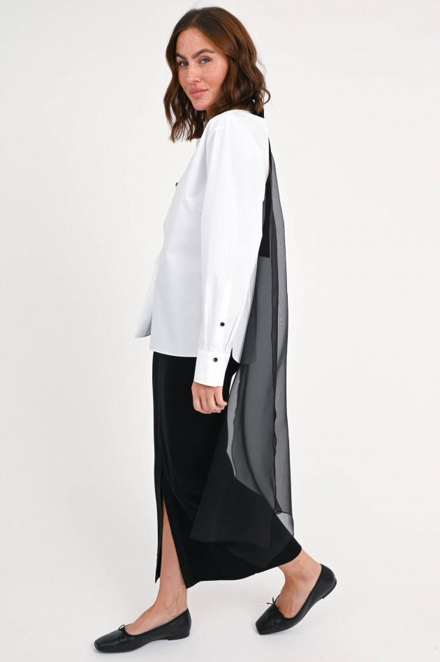 Dorothee Schumacher Offene Bluse mit Tafteinsatz in Weiß/Schwarz