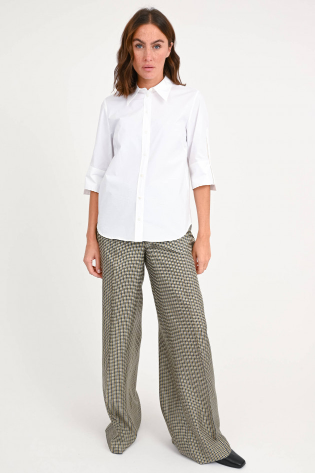 Dorothee Schumacher Bluse aus Popelin mit spitzem Kragen in Weiß