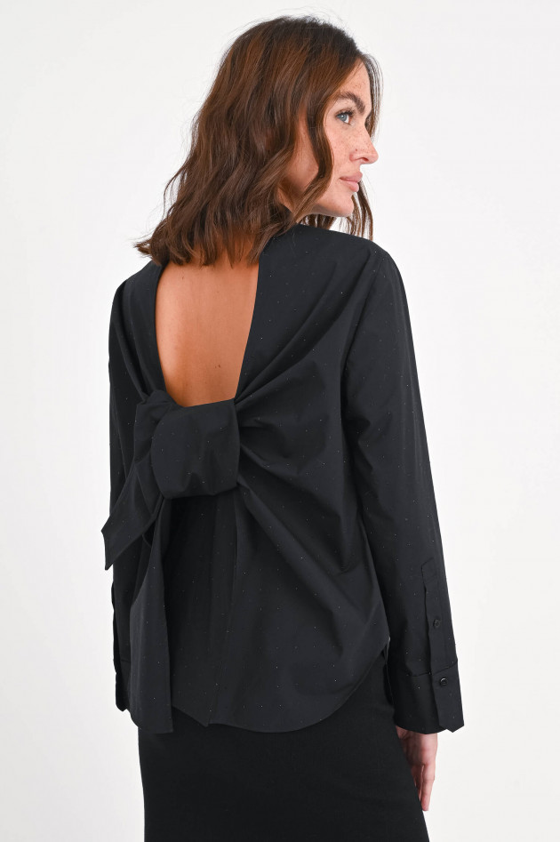 Dorothee Schumacher Bluse mit offenem Rücken in Glitzerschwarz