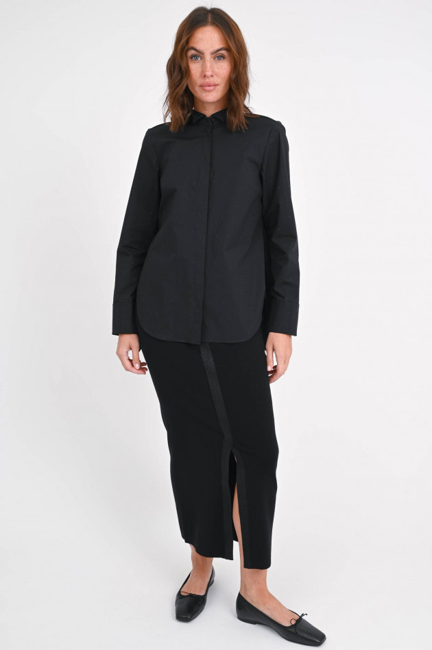 Dorothee Schumacher Bluse mit offenem Rücken in Glitzerschwarz