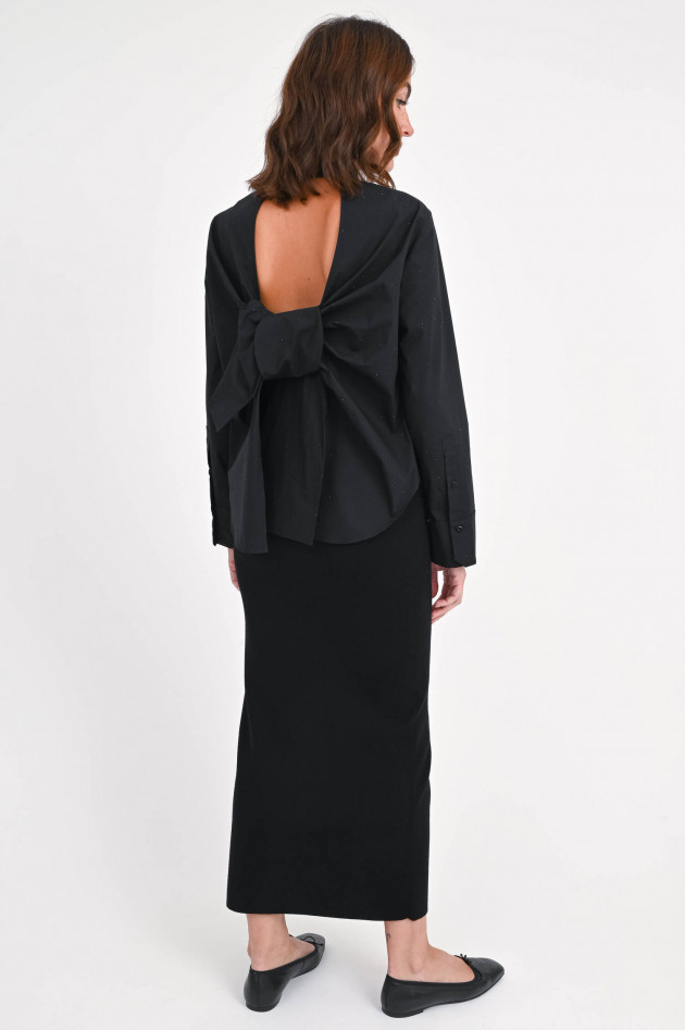 Dorothee Schumacher Bluse mit offenem Rücken in Glitzerschwarz