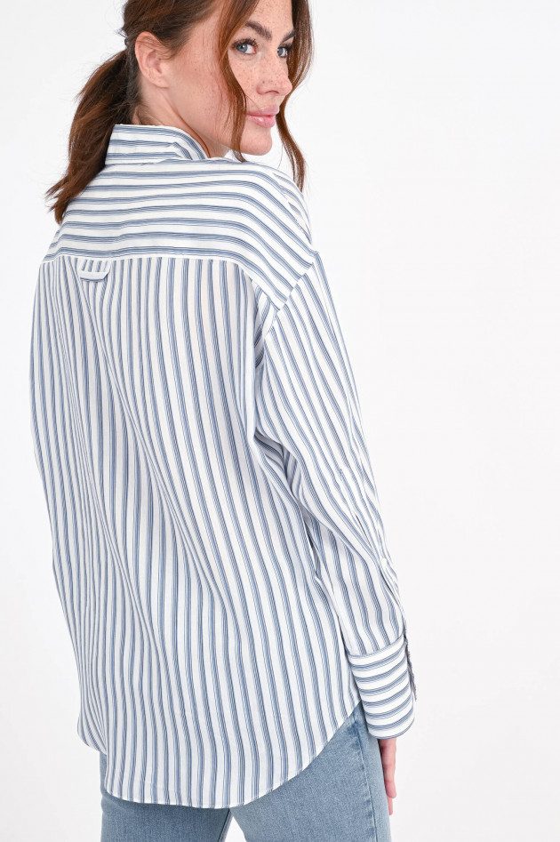 Dorothee Schumacher Gestreifte Oversize-Bluse in Blau/Weiß