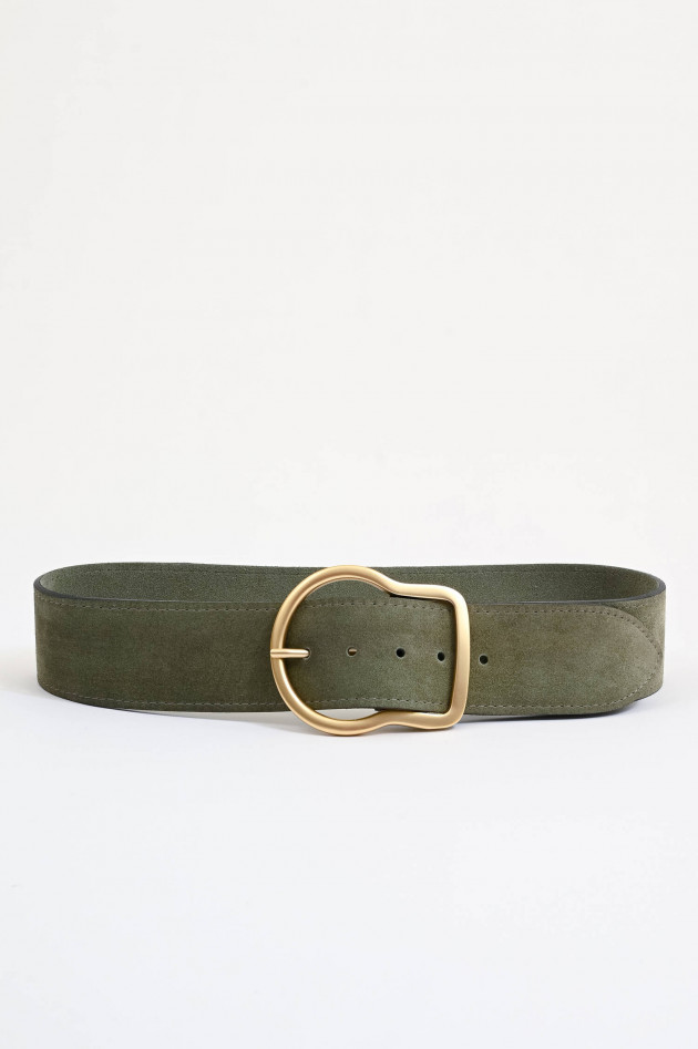 Dorothee Schumacher Gürtel aus Veloursleder in Soft Green