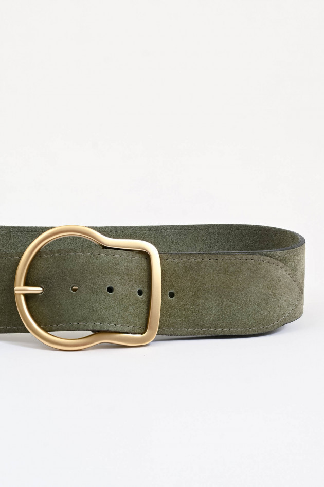 Dorothee Schumacher Gürtel aus Veloursleder in Soft Green