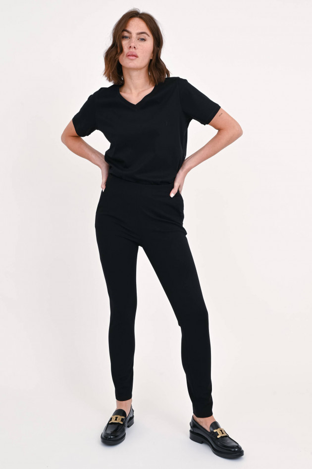 Dorothee Schumacher Hose aus Viskose-Jersey in Schwarz