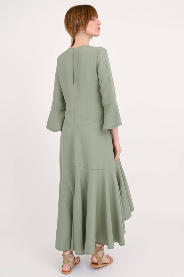 Dorothee Schumacher Verspieltes Midi-Kleid in hellem Khaki