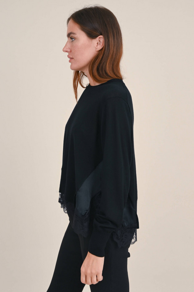 Dorothee Schumacher Woll Pullover mit Spitzen-Details in Schwarz