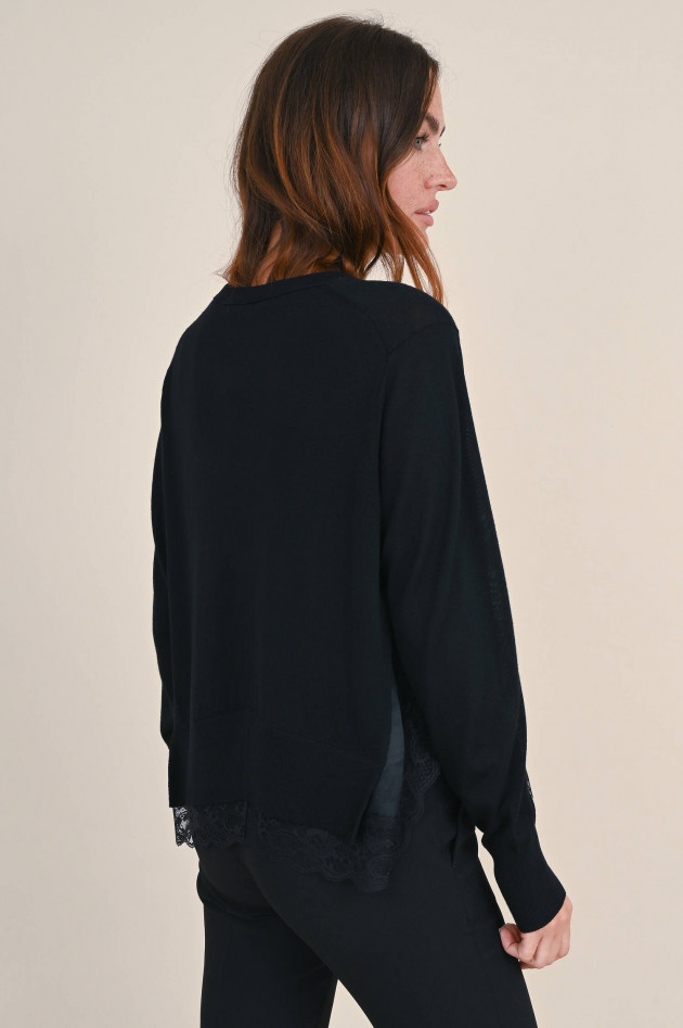Dorothee Schumacher Woll Pullover mit Spitzen-Details in Schwarz