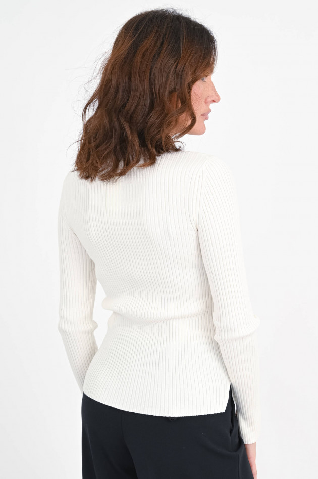 Dorothee Schumacher Rippenpullover mit Knopfdetails in Creme