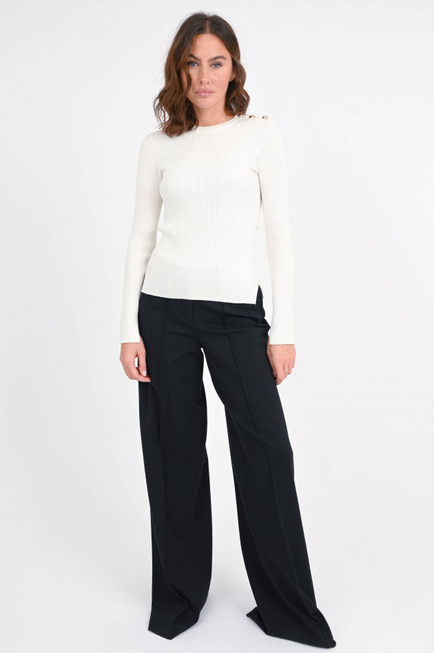 Dorothee Schumacher Rippenpullover mit Knopfdetails in Creme