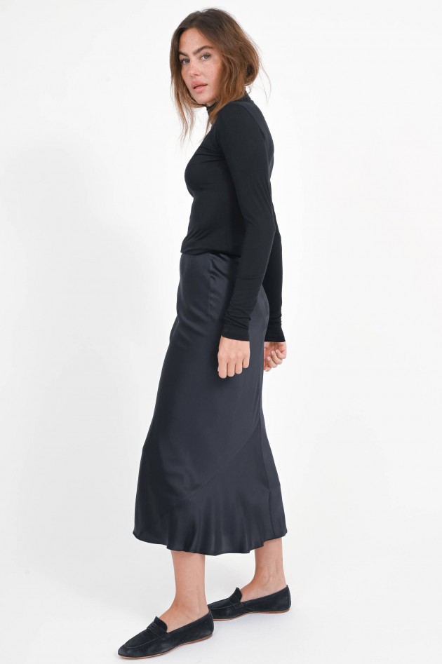 Dorothee Schumacher Midi-Rock aus Seide in Dark Navy
