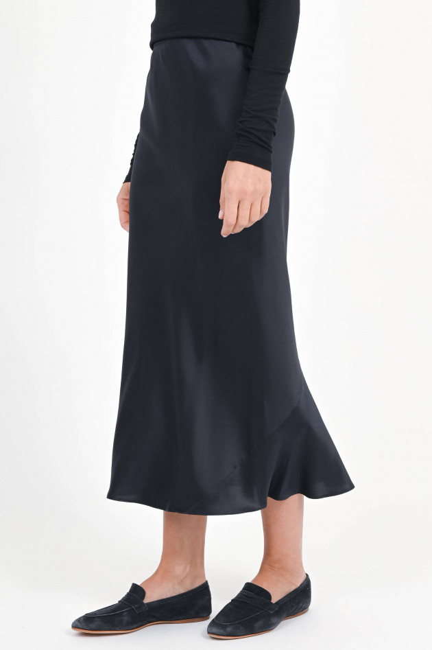 Dorothee Schumacher Midi-Rock aus Seide in Dark Navy
