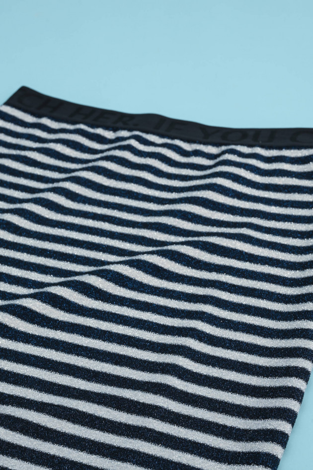 Dorothee Schumacher Lurexjersey-Rock in Navy/Silber