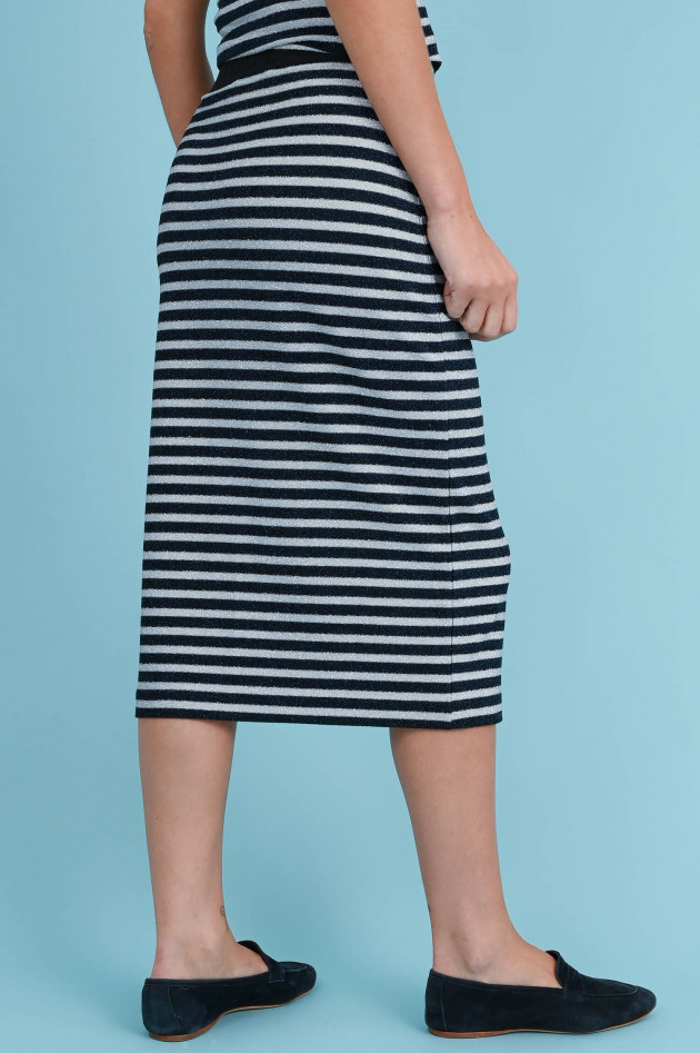 Dorothee Schumacher Lurexjersey-Rock in Navy/Silber