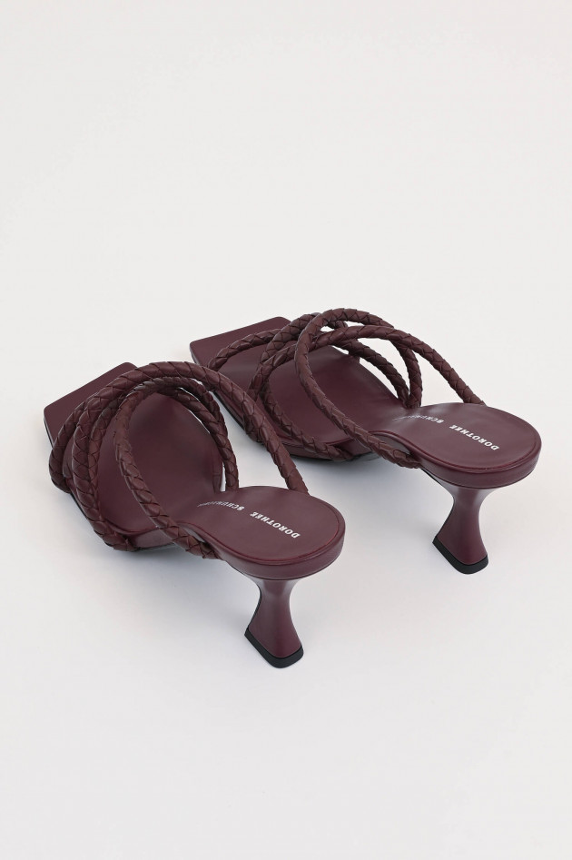 Dorothee Schumacher Sandalette mit geflochtenen Riemchen in Bordeaux
