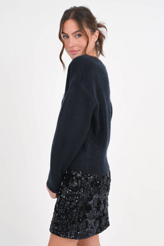 Dorothee Schumacher Strickweste aus Woll-Cashmere-Mix in Navy