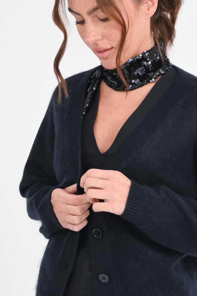 Dorothee Schumacher Strickweste aus Woll-Cashmere-Mix in Navy
