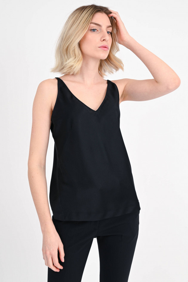 Dorothee Schumacher Top aus Satin-Stretch in Schwarz