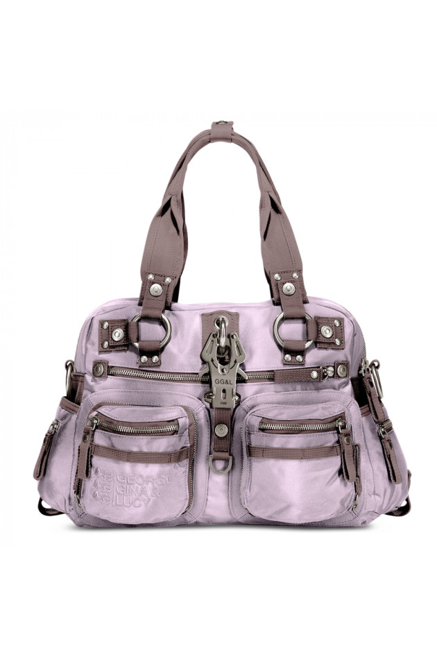 Nylonhandtasche Double B Rose Metallic