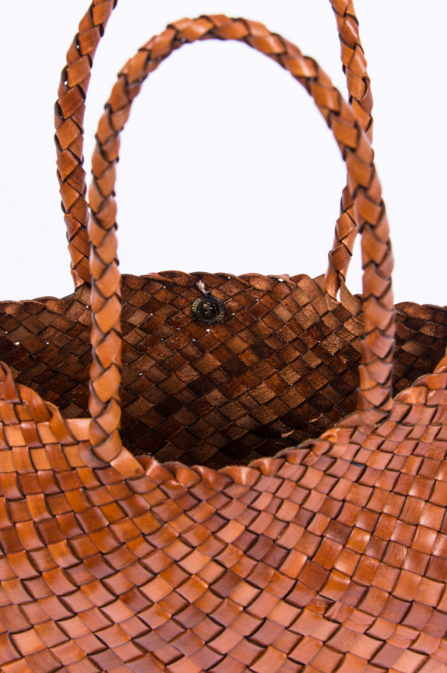 Dragon Geflochtene Ledertasche in Braun