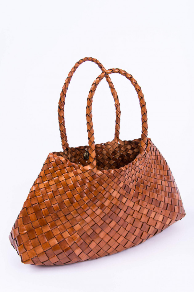 Dragon Geflochtene Ledertasche in Braun