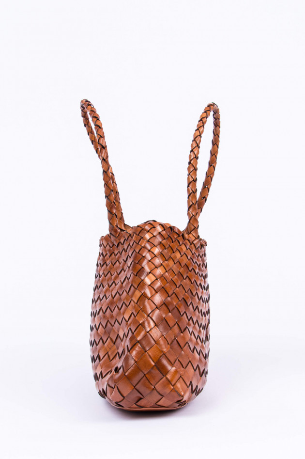 Dragon Geflochtene Ledertasche in Braun