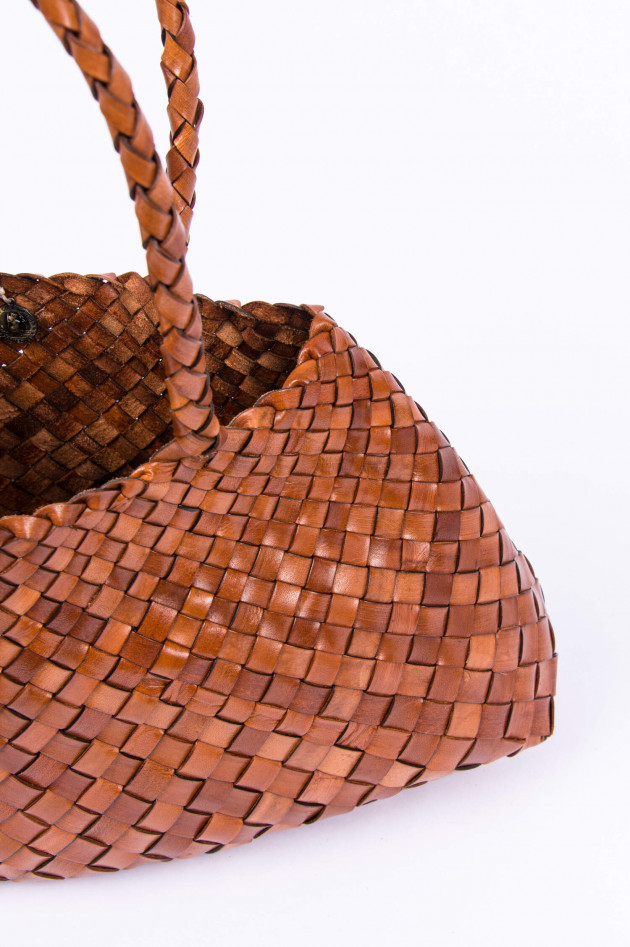 Dragon Geflochtene Ledertasche in Braun