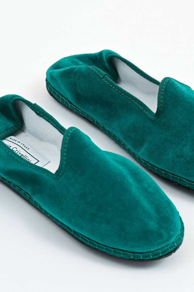 Drogheria Crivellini Samt-Loafer in Petrol