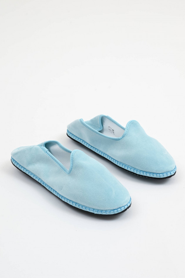 Drogheria Crivellini Samt-Loafer in Hellblau