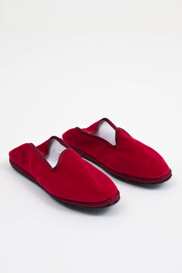 Drogheria Crivellini Samt-Loafer in Dunkelrot