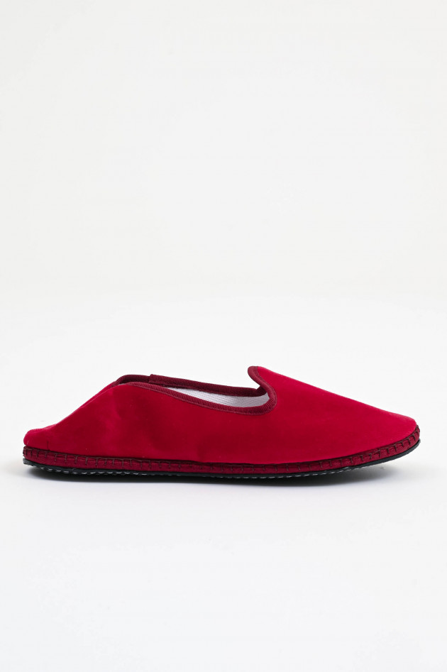 Drogheria Crivellini Samt-Loafer in Dunkelrot