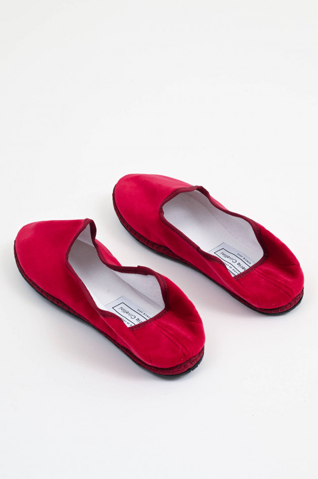 Drogheria Crivellini Samt-Loafer in Dunkelrot