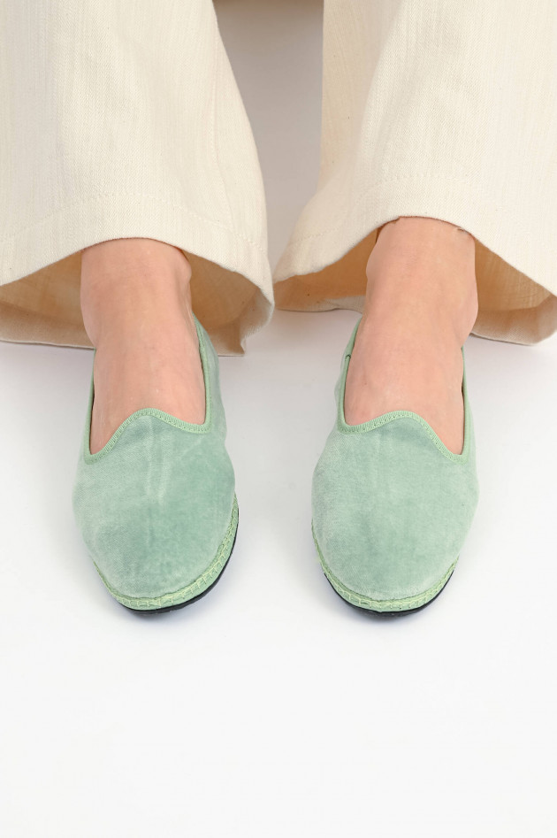 Drogheria Crivellini Samt-Loafer in hellem Mint
