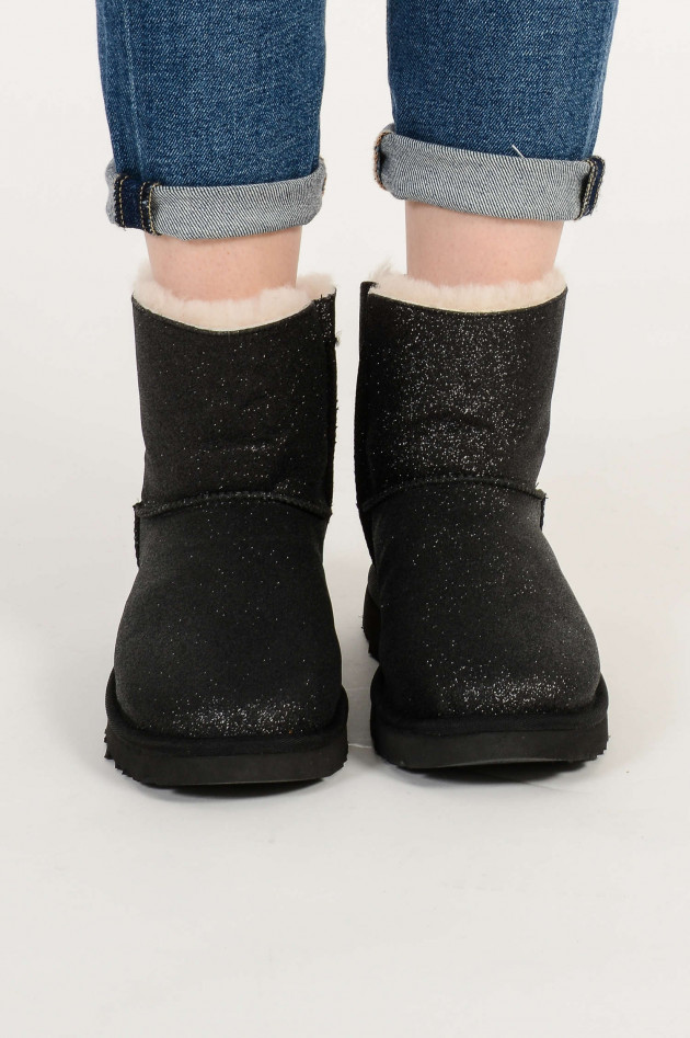 UGG Boots MINI BAILEY BOW SPARKLE CLASSIC in Schwarz