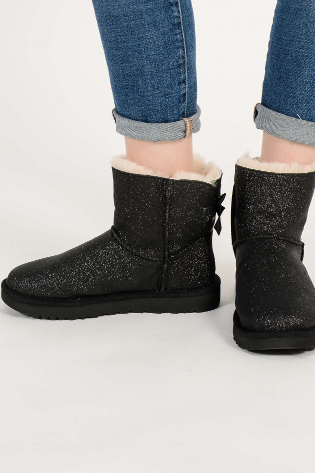 UGG Boots MINI BAILEY BOW SPARKLE CLASSIC in Schwarz