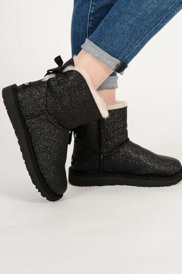 UGG Boots MINI BAILEY BOW SPARKLE CLASSIC in Schwarz