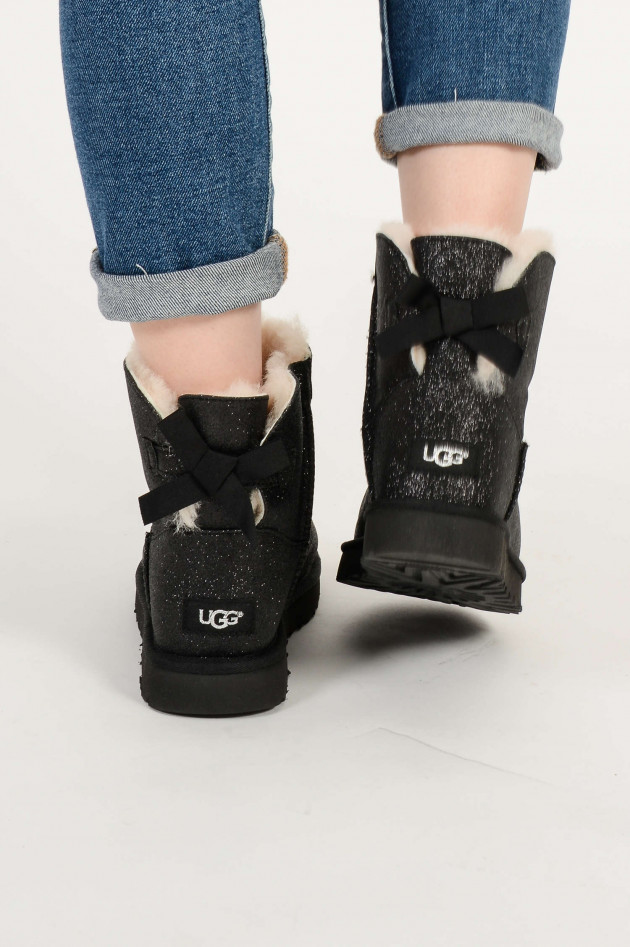 UGG Boots MINI BAILEY BOW SPARKLE CLASSIC in Schwarz