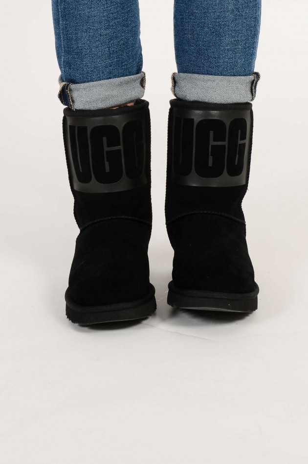 UGG Boots CLASSIC SHORT RUBBER in Schwarz