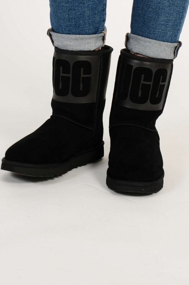 UGG Boots CLASSIC SHORT RUBBER in Schwarz