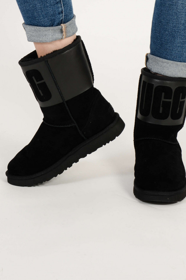 UGG Boots CLASSIC SHORT RUBBER in Schwarz