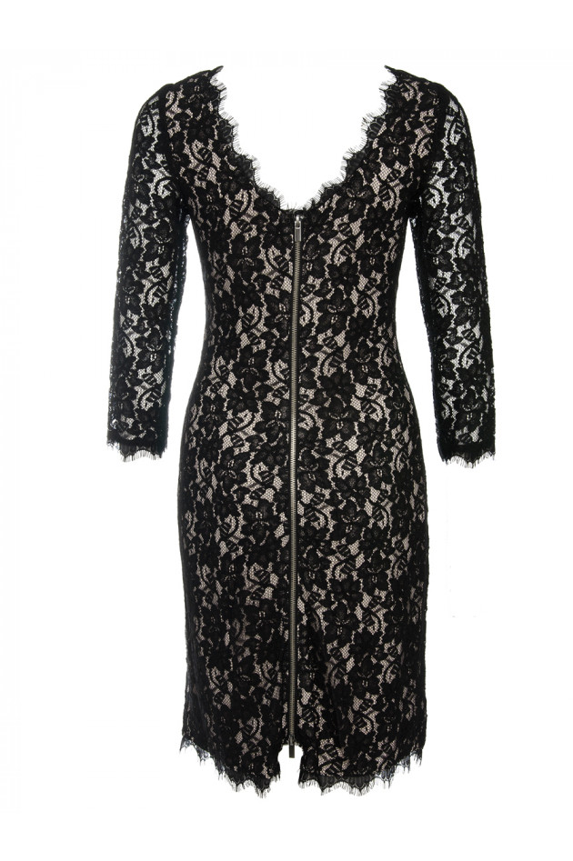 DVF Spitzenkleid Schwarz/Natur