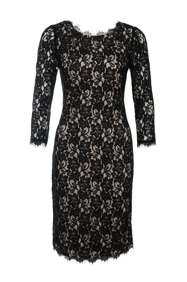 DVF Spitzenkleid Schwarz/Natur