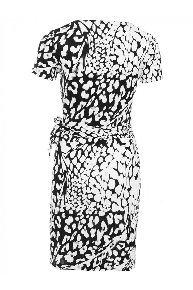 DVF Wickelkleid Feather Leopa Schwarz/Weiß