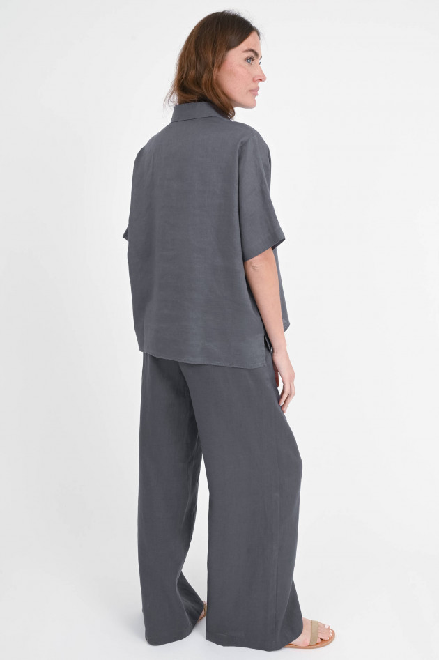 Ecoalf Kurzarm-Bluse MELANIA in Anthrazit