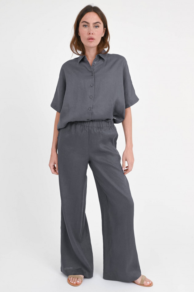 Ecoalf Kurzarm-Bluse MELANIA in Anthrazit