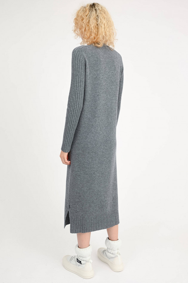 Ecoalf Strickkleid mit Rippärmeln in Grau
