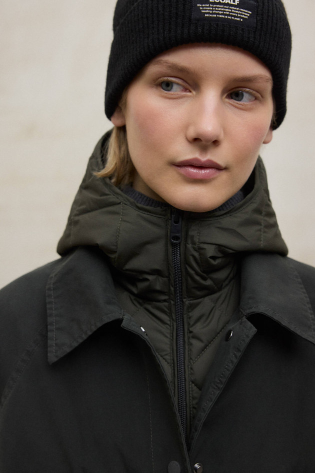 Ecoalf Mantel HYDEN mit integrierten Gilet in Dunkelgrün