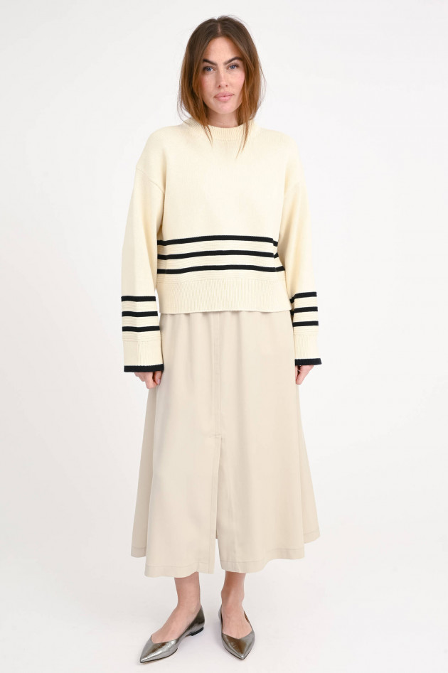 Ecoalf Baumwoll-Pullover LANY in Creme/Schwarz